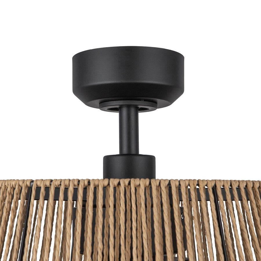 Kuzco Isla 24" LED Ceiling Fan, Black/Braided Rope/Rope