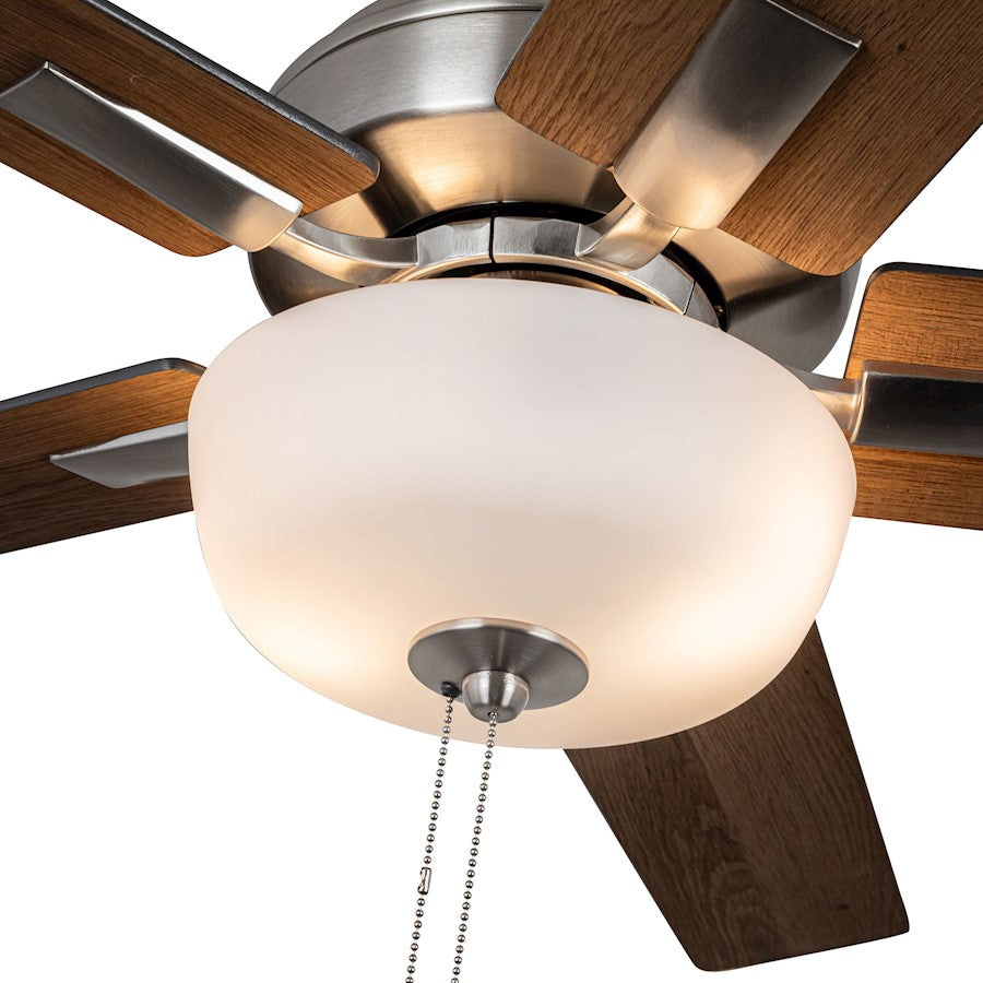 Haus Appeal Hollis 52in Ceiling Fan | Brushed Nickel Steel | 3-Speed, Pull Chain | Model CF78752-BN-LKP