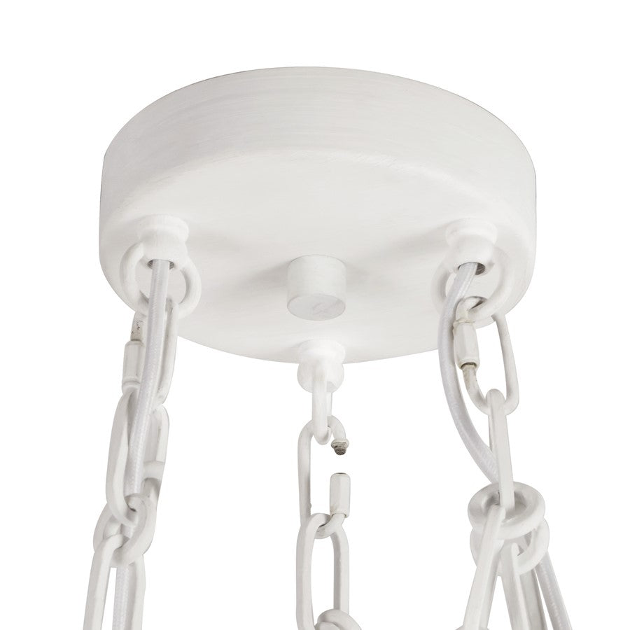 Kuzco Cortez 25" Wht Dimmable LED Chandelier, Antique Wht