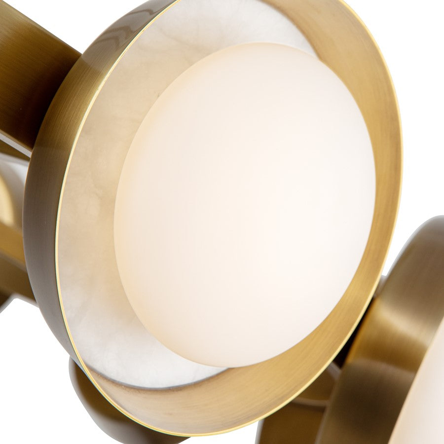 Kuzco Alonso 50" LED Chandelier, Vintage Brass/Steel Shade