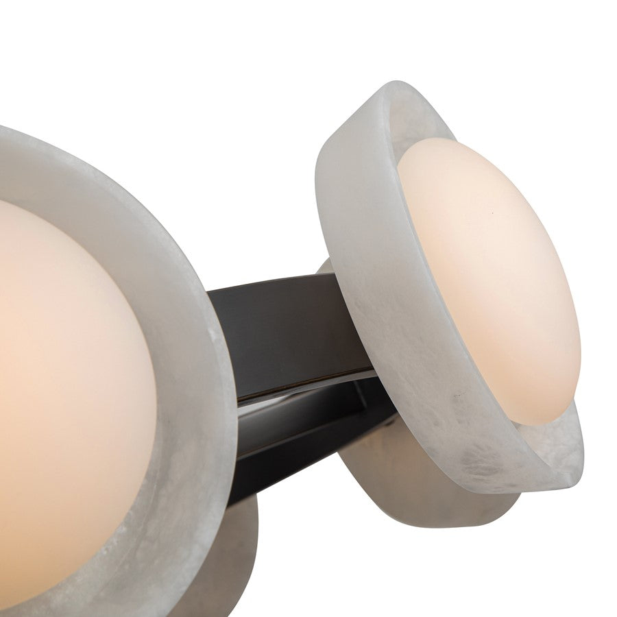 Kuzco Alonso 37" LED Chandelier, Urban Bronze/Alabaster Shade