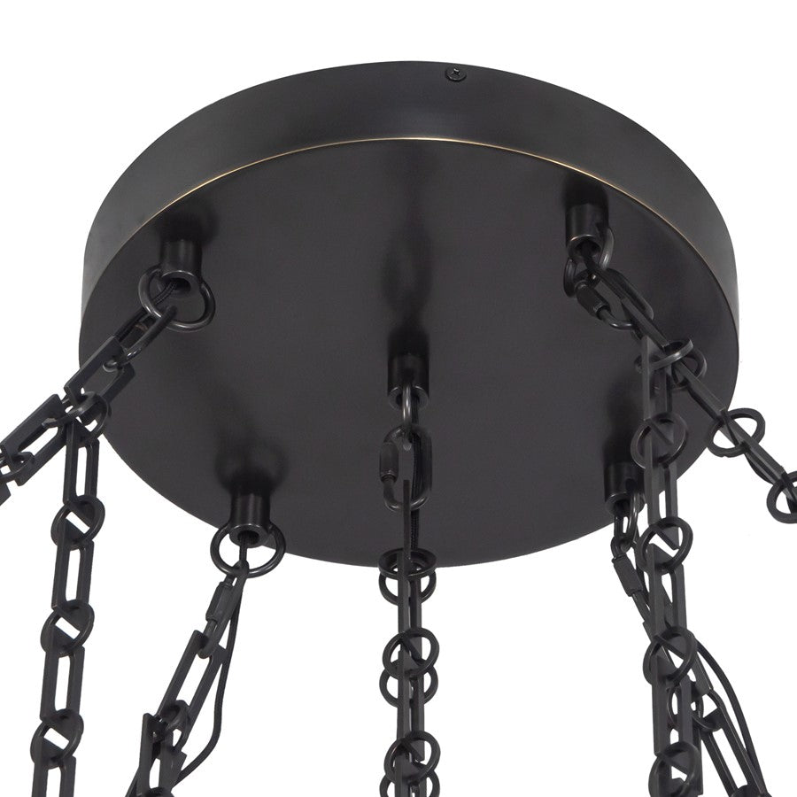 Kuzco Mineral 5-Lt Black Dimmable LED Chandelier, Urban Bronze/Alabaster