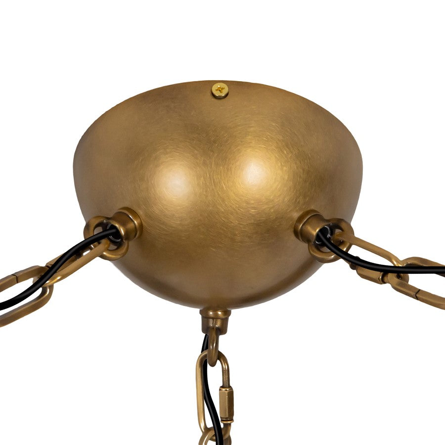 Kuzco Petra 3 Lt Brass Dimmable LED Chand, Vintage Brass/Cloud Glass