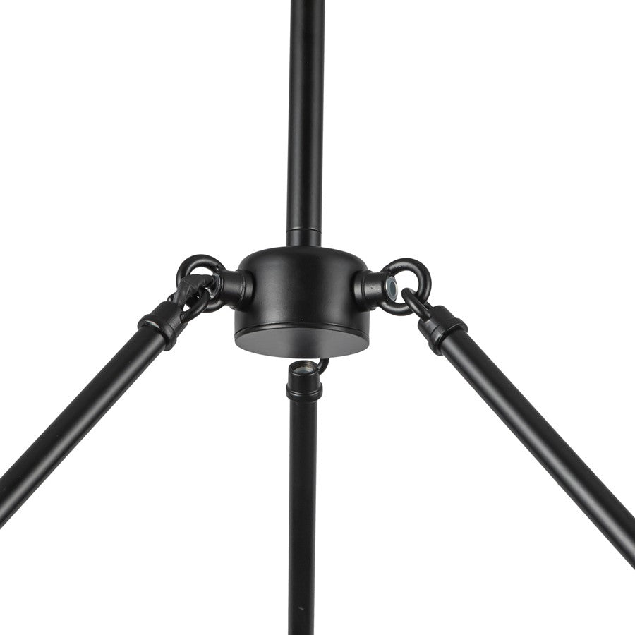 Kuzco Nelly 26" Socket Chandelier, Black/Clear Ribbed Glass