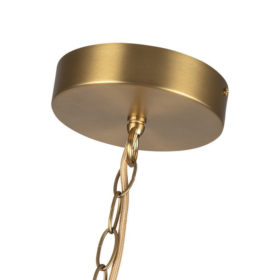 Kuzco Cleo 16" LED Chandelier, Gold/Opal Glass/Steel Shade