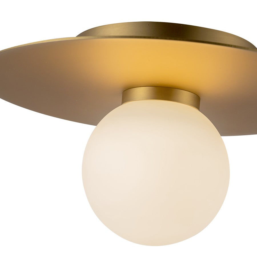 Kuzco Elixir 10" LED Flush Mount, Brushed Gold/Steel Shade