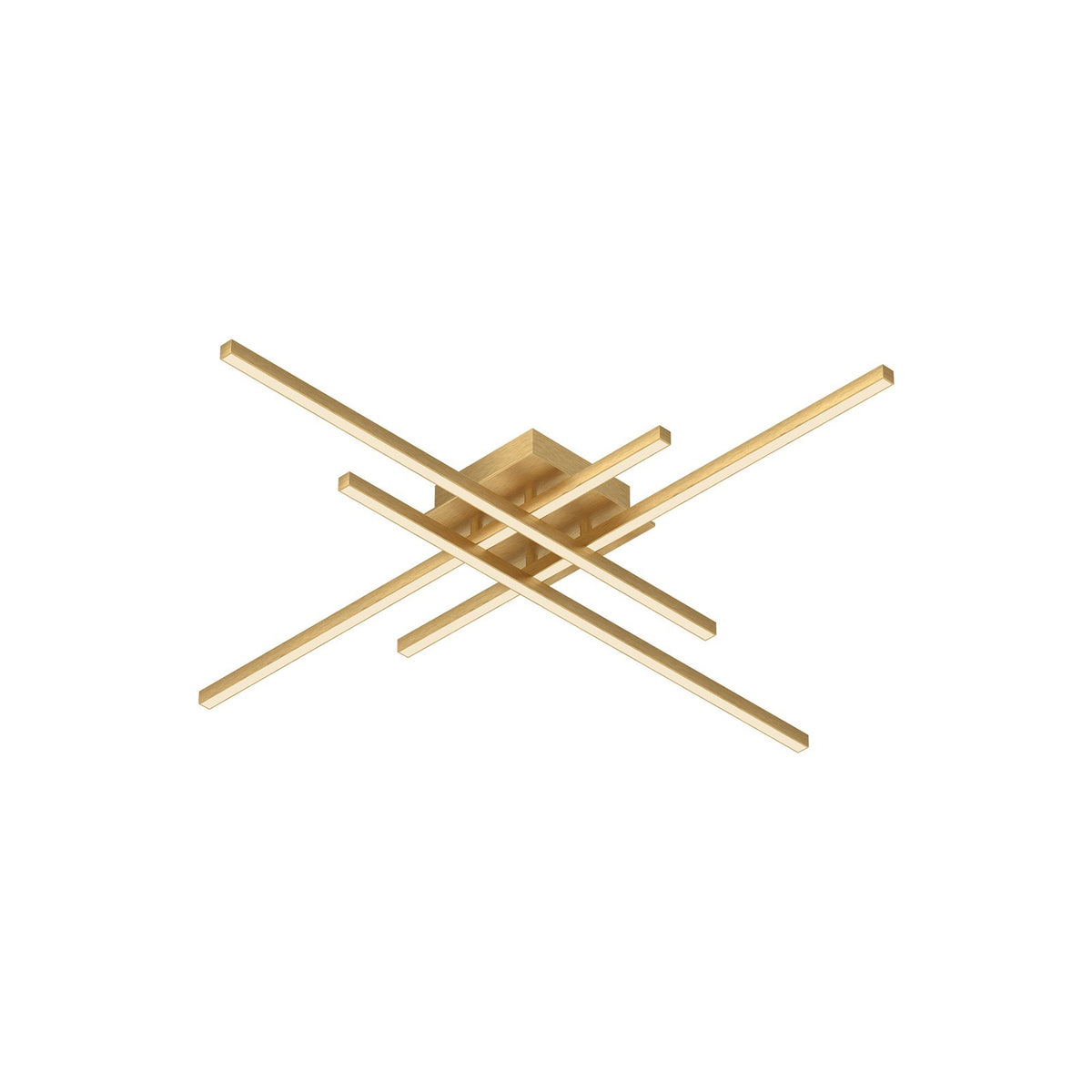 Kuzco Vega Minor 32in 1-Light LED Flush Mount | Modern Brushed Gold Aluminum and White Acrylic | Living Room & Bedroom | Model FM18232-BG