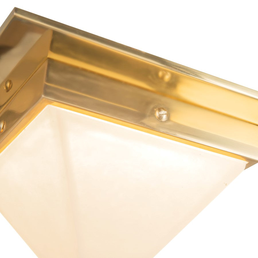 Kuzco Mineral 4" Brass Flush Mount, Patina Brass/Alabaster