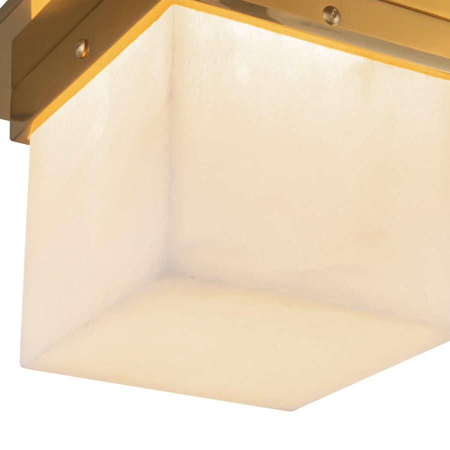 Kuzco Mineral 5.5" Brass Flush Mount, Patina Brass/Alabaster