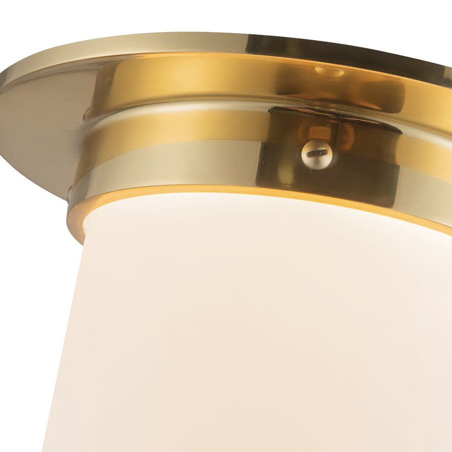 Kuzco Mineral 5.5" Flush Mount, Patina Brass/Opal Glass