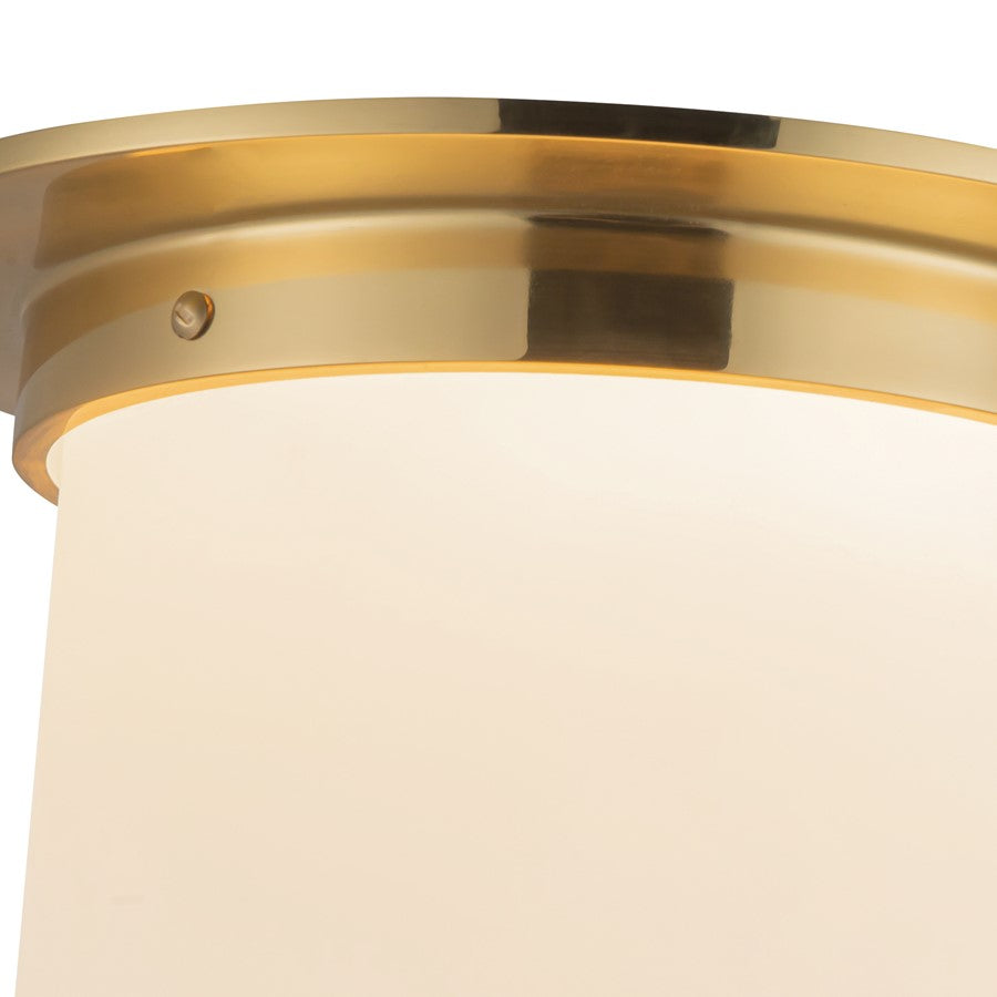 Kuzco Mineral 11" Brass Flush Mount, Patina Brass/Opal
