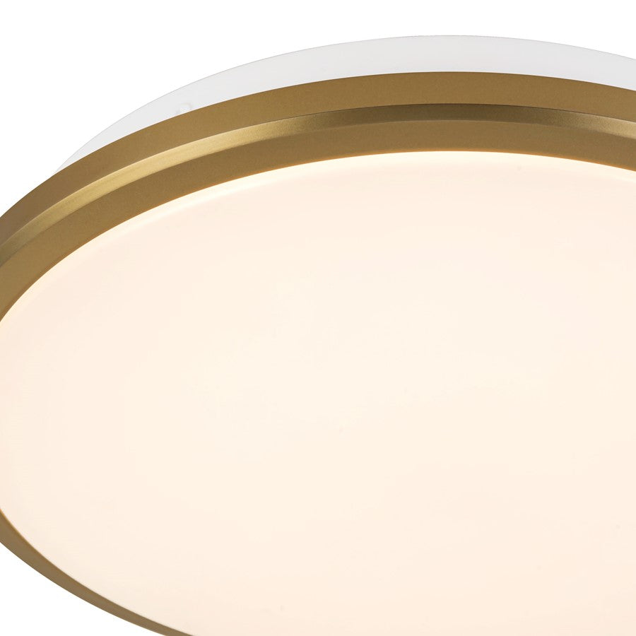 Kuzco Brook 11" Gold Dimmable LED Flush Mount, Brushed Gold