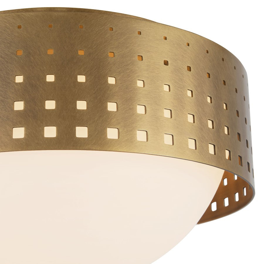 Kuzco Astoria 10" Brass Flush Mount, Vintage Brass