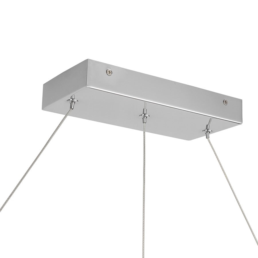Kuzco Elixir 48" LED Linear Pendant, Chrome/Steel Shade