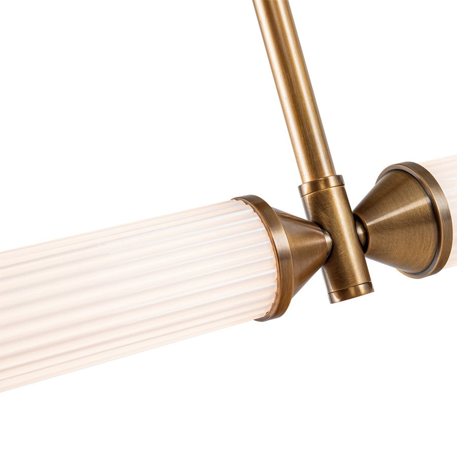 Kuzco Edwin 48" LED Linear Pendant, Brass/Frosted Glass
