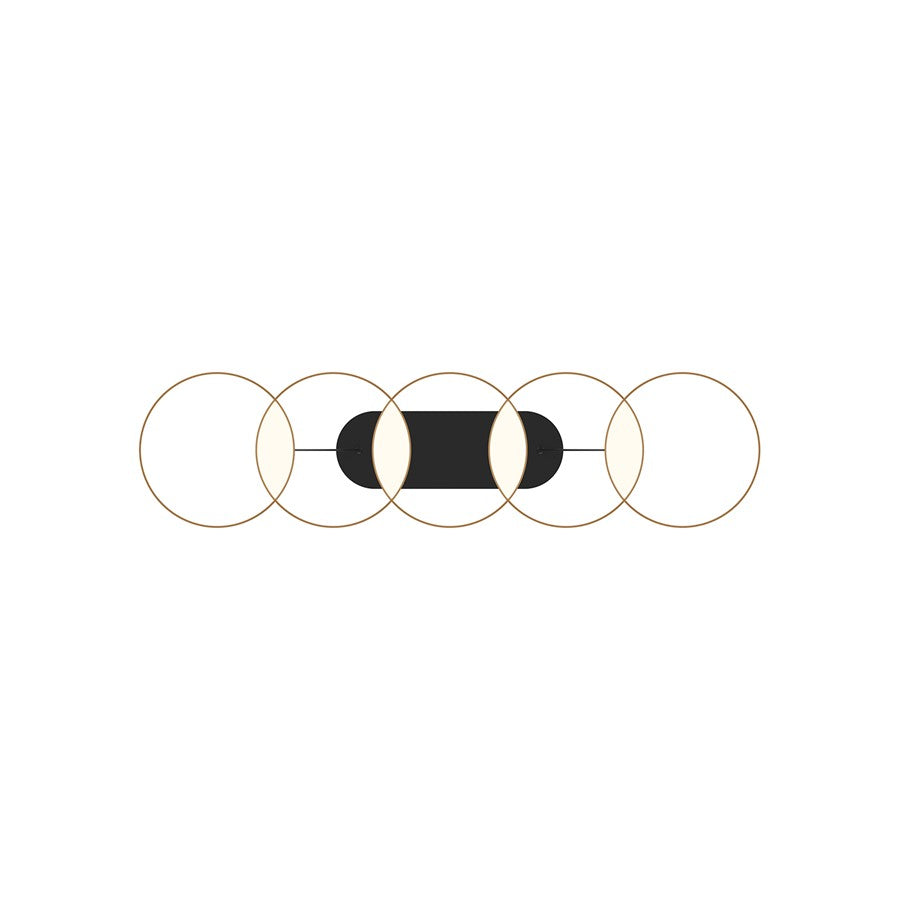 Kuzco Maestro 38" LED Linear Pendant, Black/Gold