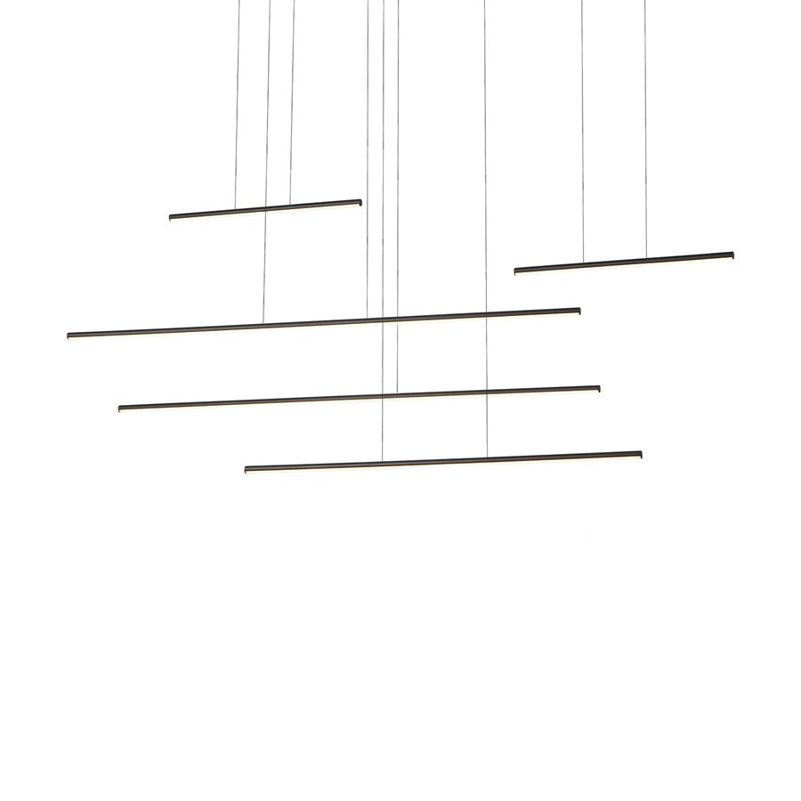 Kuzco Chute Motion 60" LED Multi Pendant, Black - MP14960-BK-UNV-010