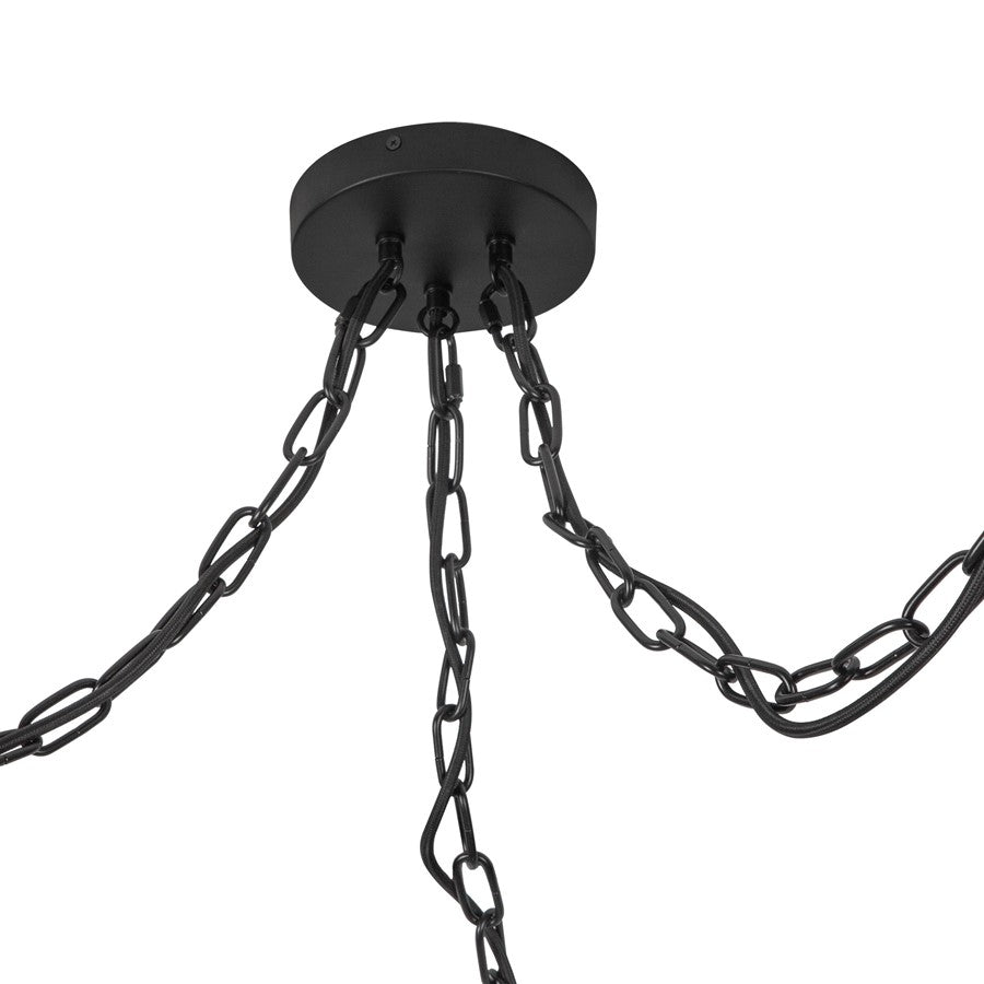 Kuzco Cherise 3Lt 12" Socket Multi Pendant, Black/Glossy Opal
