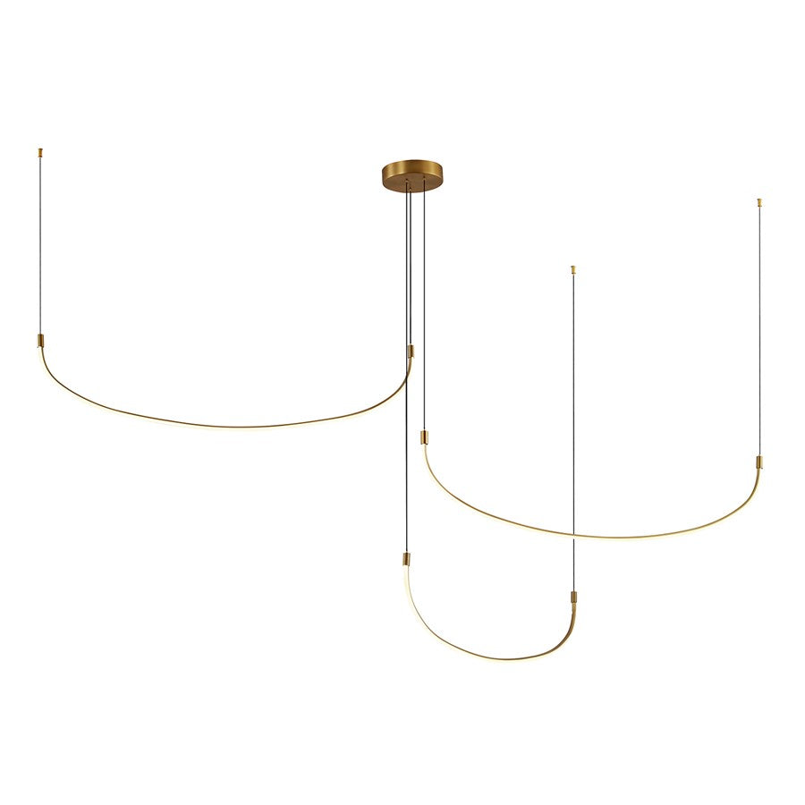 Kuzco Talis 90in LED Multi Pendant | Modern Brushed Gold | Kitchen Island & Dining Room | 90.25 x 90.25 x 11.75 in | Model MP89390-BG-UNV