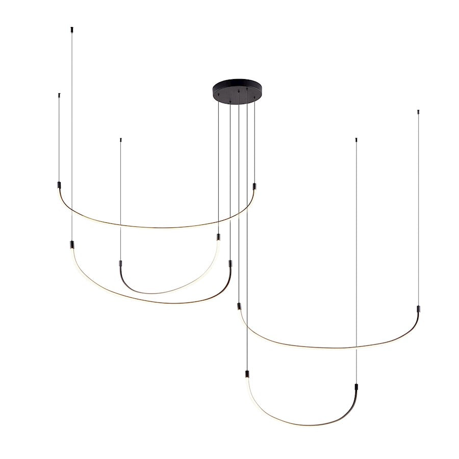 Kuzco Talis 90in LED Multi Pendant | Minimalist Black Metal | Kitchen Island & Dining Room | 10400lm 3000K 90CRI Dimmable | Model MP89590-BK