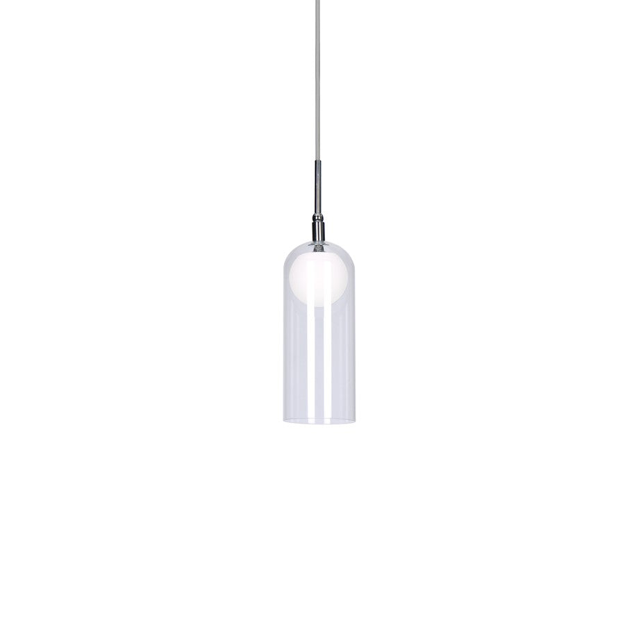 Kuzco Stylo 4"LED Pendant, Chrome/Glass Glass Shade - PD19804-CH-UNV