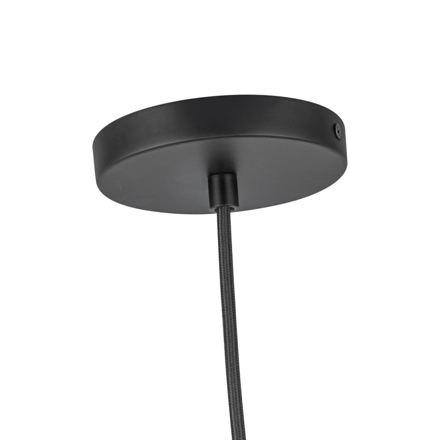 Kuzco Marco 12" (196" Wire) Socket Pendant, Black/Opal Glass