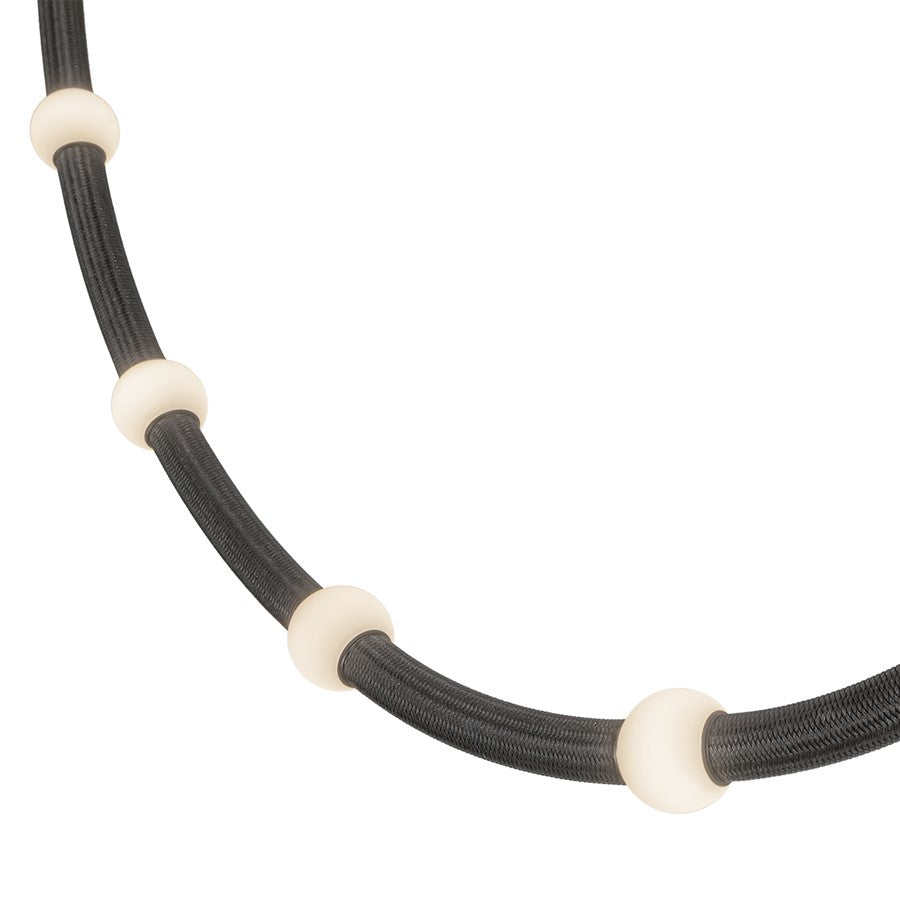 Kuzco Corda 10" LED Pendant, 48W/RT, Black/Opal Glass