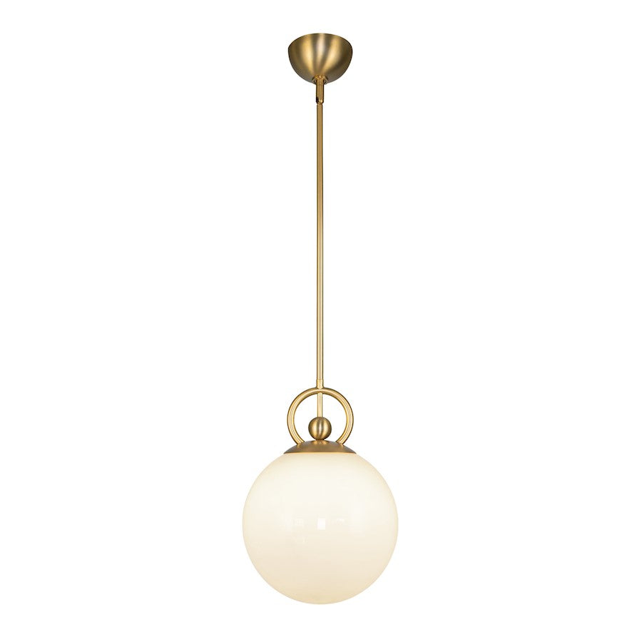Alora Mood Fiore 1 Light 10" Pendant, Brushed Gold/Glossy Opal - PD407910BGGO
