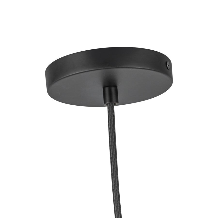 Kuzco Marco 16" LED Pendant, Black/Opal Glass