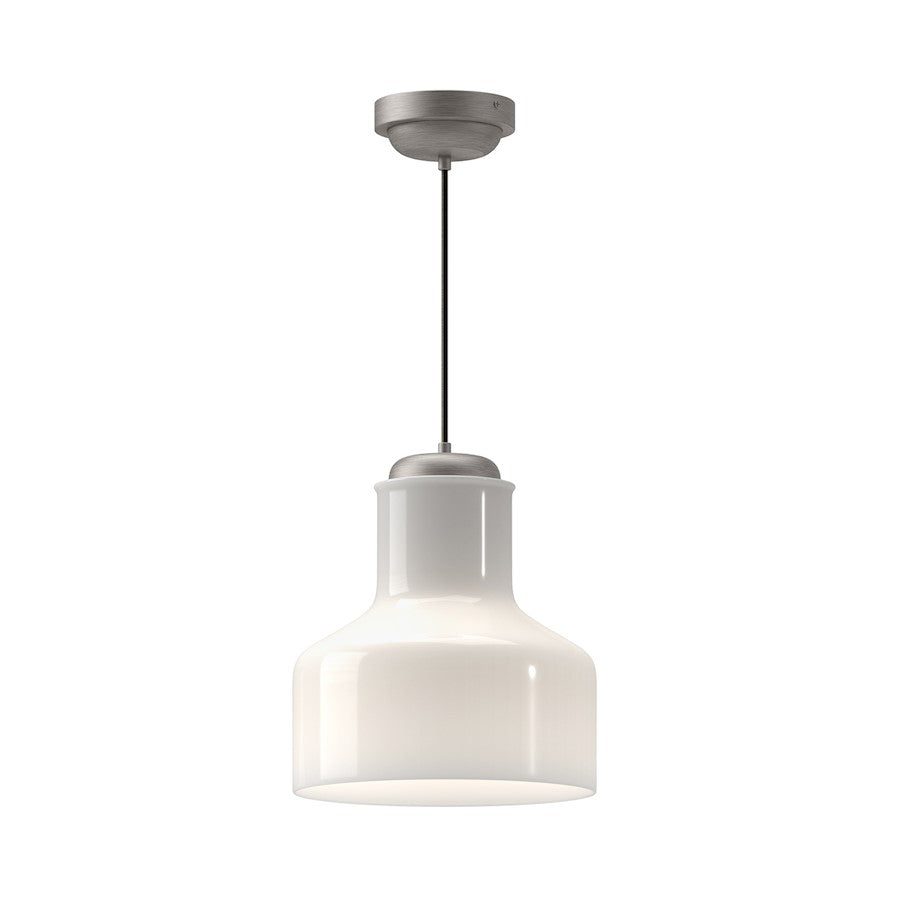Alora Mood Westlake 1 Light 11" Pendant, Nickel/Glossy Opal - PD540411BNGO