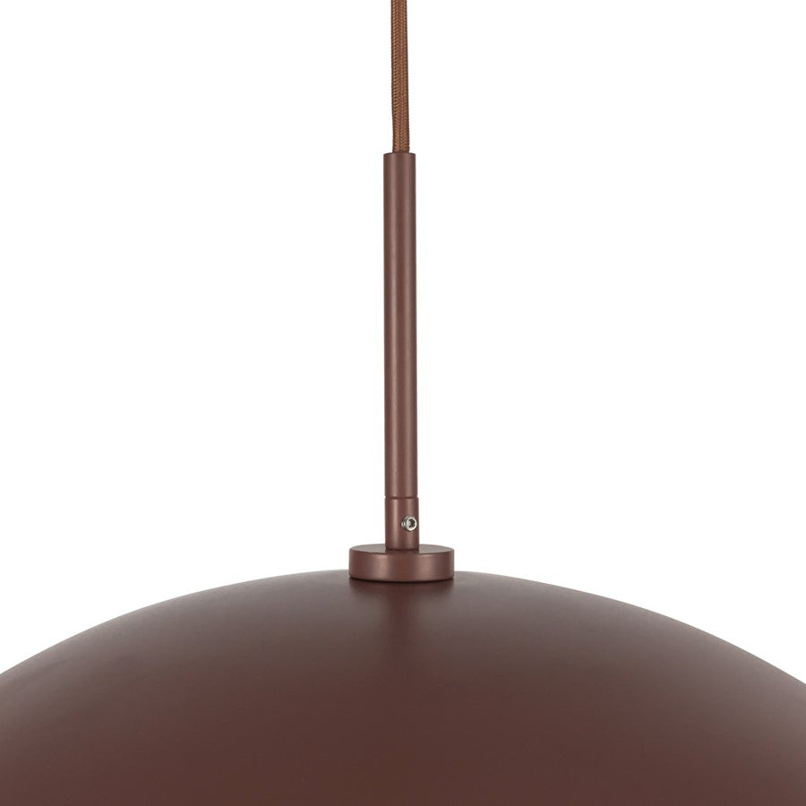 Kuzco Kirby 22" Socket Pendant, Burgundy/Steel Shade