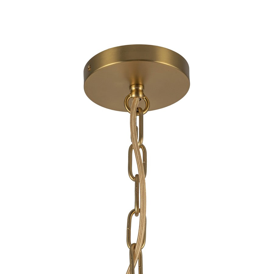 Kuzco Kai 11" Socket Pendant, Brushed Gold/Rattan Shade