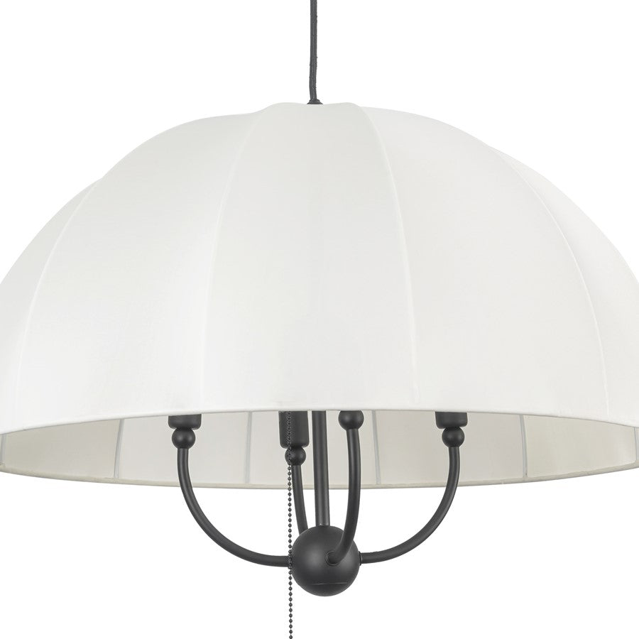 Kuzco Crosby 24" Socket Pendant, Matte Black/Spandex Shade