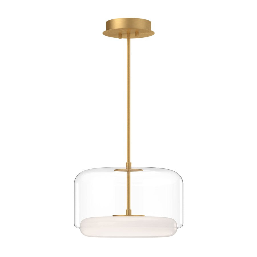 Kuzco Enkel 15" LED Pendant, Clear/Gold/Clear Glass Shade