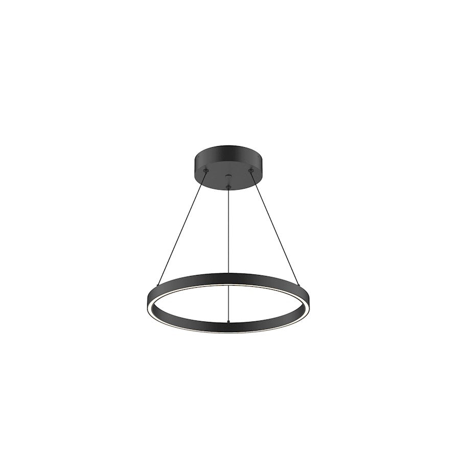 Kuzco Cerchio 18" LED Down Pendant, Black/Frosted Silicone Diffuser - PD87118-BK