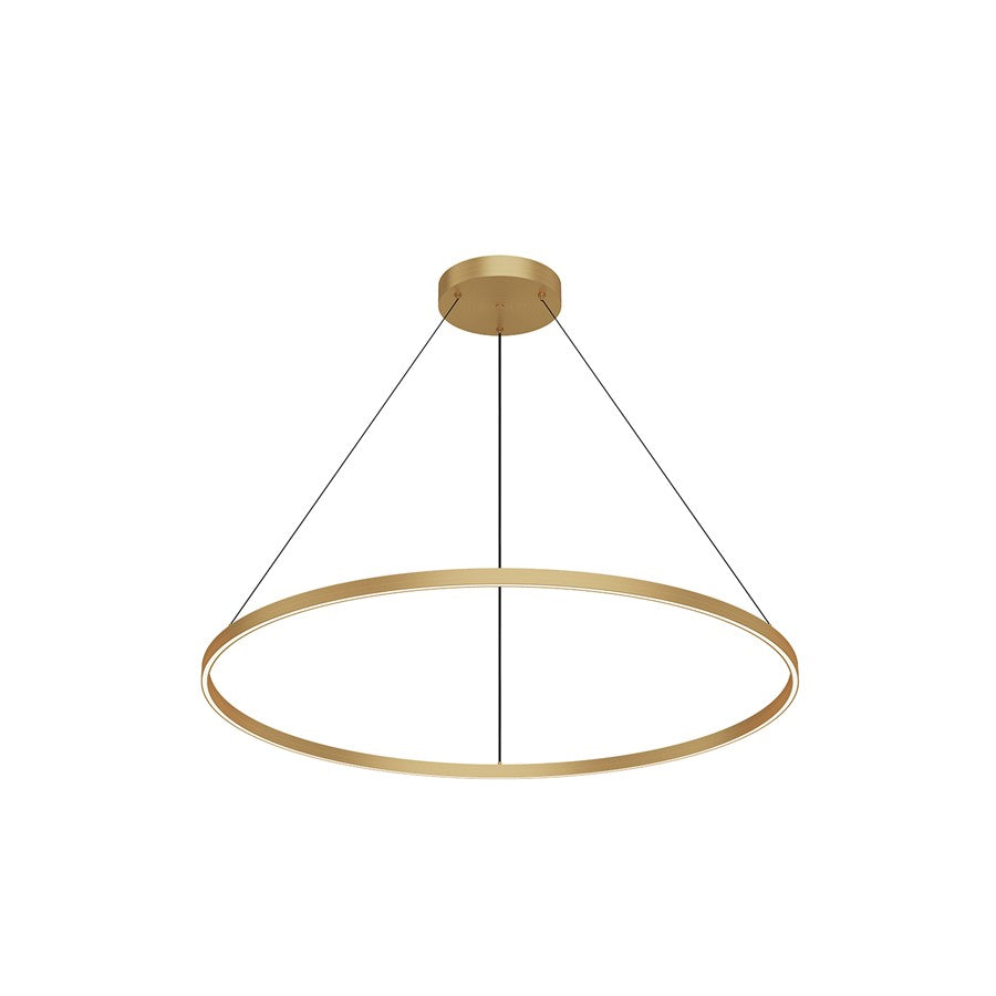 Kuzco Cerchio 47in LED Round Pendant | Brushed Gold Aluminum and Frosted Silicone Diffuser | Kitchen & Dining Room | Model PD87748-BG-UNV-010