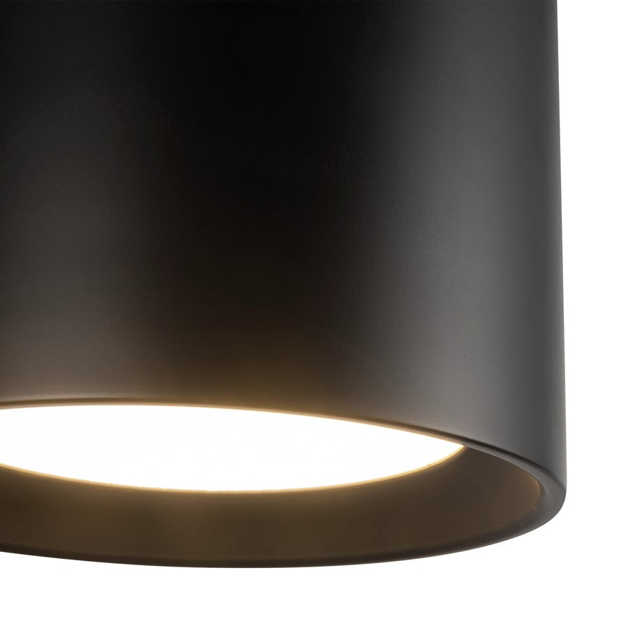 Kuzco Uma 7" Black Dimmable LED Semi-Flush Mount, Black
