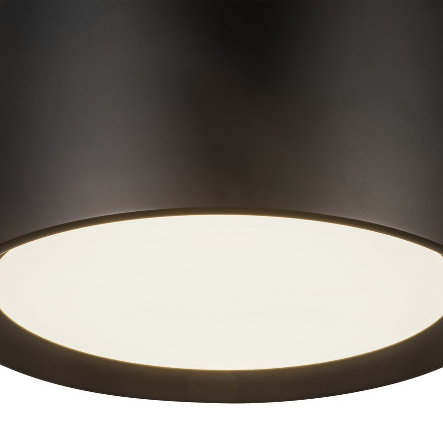 Kuzco Uma 12" Black Dimmable LED Semi-Flush Mount, Black