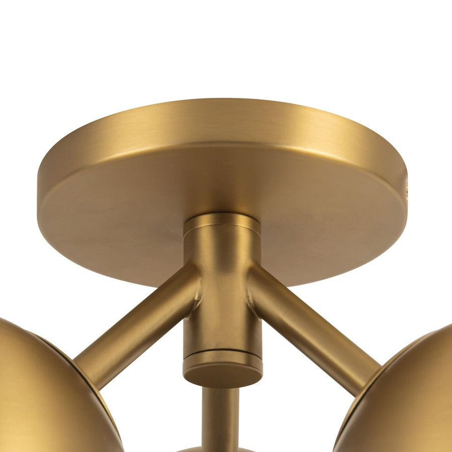 Kuzco Fosso 13" Gold Semi-Flush Mount, Brushed Gold