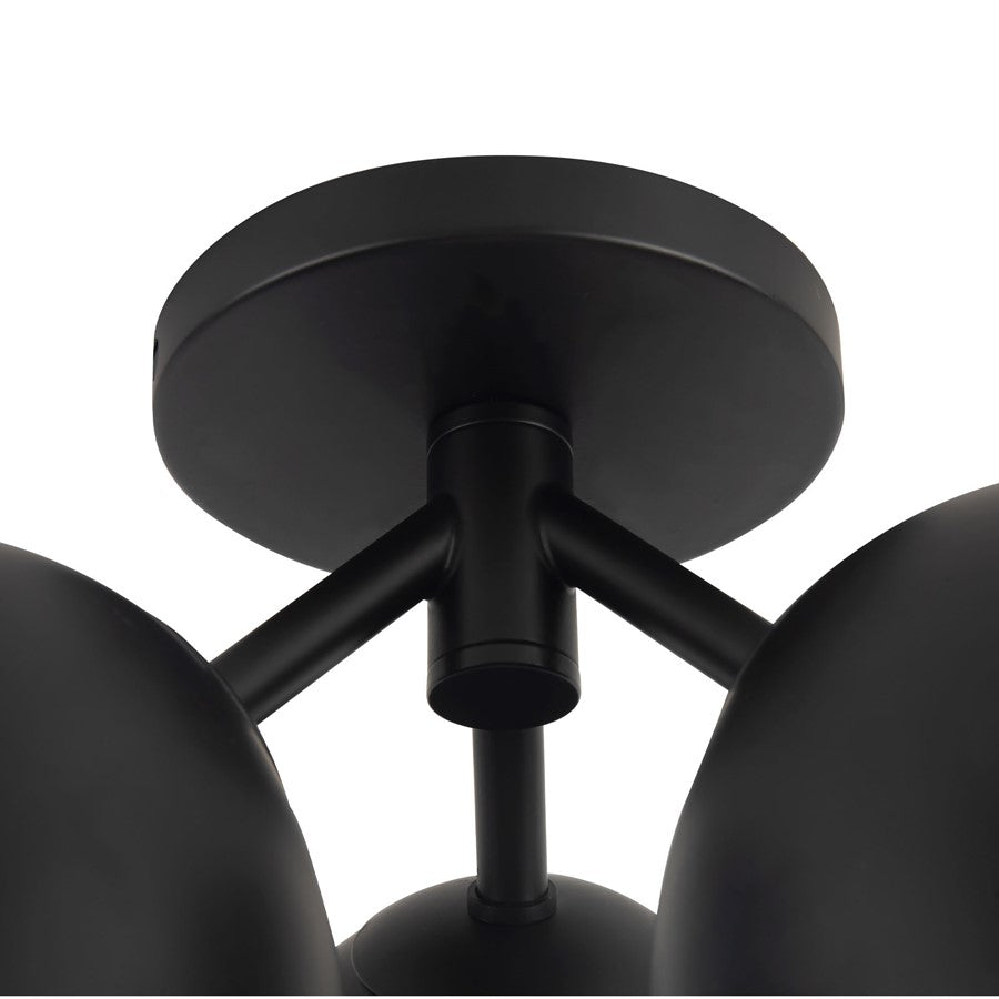 Kuzco Fosso 13" Black Semi-Flush Mount, Black