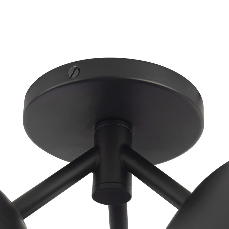 Kuzco Fosso 17" Black Semi-Flush Mount, Black