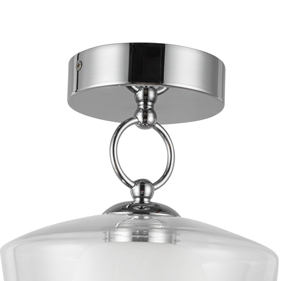 Kuzco Leota 8" LED Semi-Flush Mount, Chrome/Clear Glass