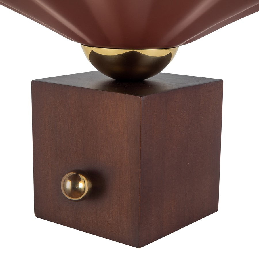 Kuzco Furrow 9" Red Table Lamp, Burgundy