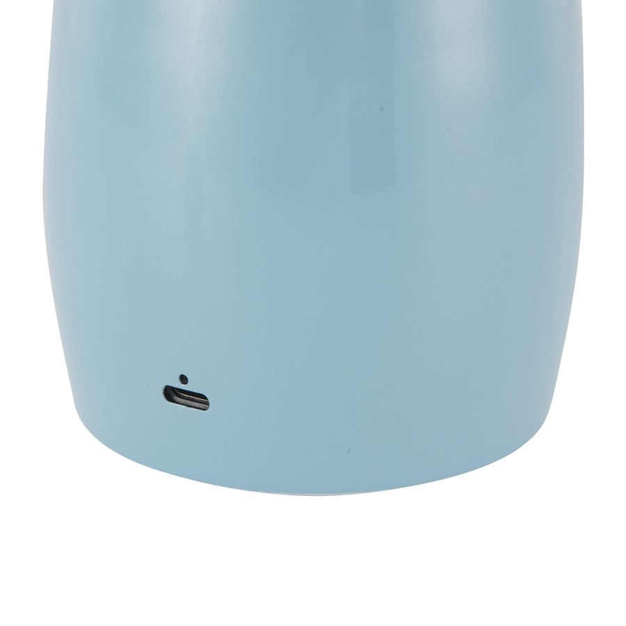 Kuzco Poppy 9" LED Table Lamp, Cerulean/Steel Shade