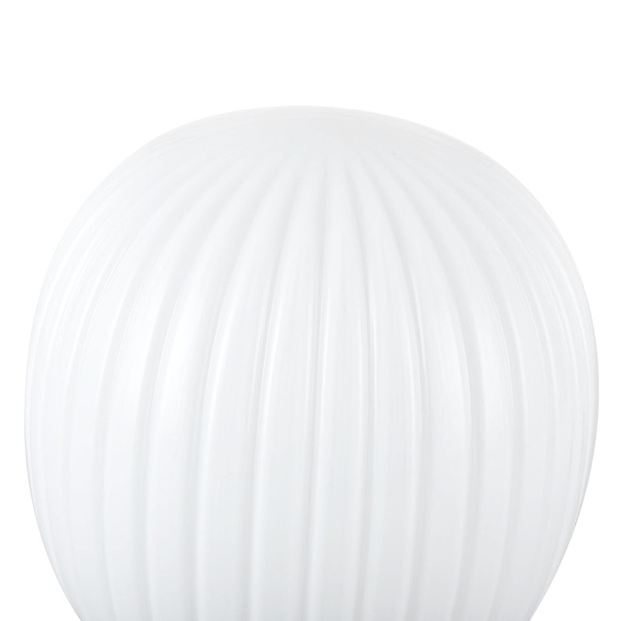 Kuzco Cherise 7" Socket Table Lamp, Gold/Glossy Ribbed Opal Glass
