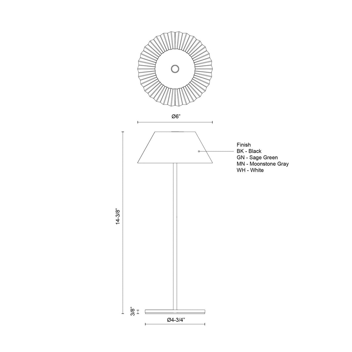 Kuzco Zola 14in Table Lamp | Modern White Steel Shade | Bedroom & Living Room Accent | 130lm 2700K Touch Dimmer | Model TL67914-WH