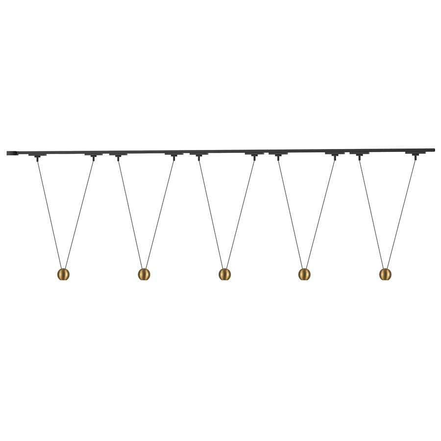 Kuzco Faria Dbl 81" Gold Dim LED Trilo Ceiling 3000K, Gold - TR5C-P27203-BG
