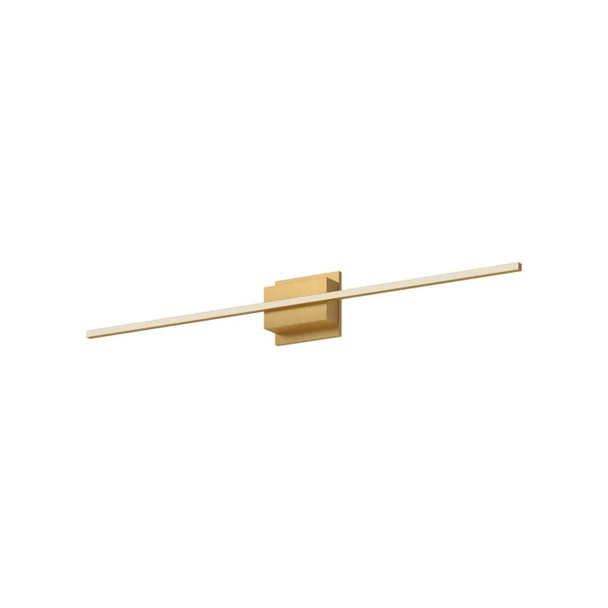 Kuzco Vega Minor 36in LED Wall Sconce | Modern Brushed Gold Aluminum and White Acrylic Diffuser | Hallway & Living Room Accent | Model WS18236-BG