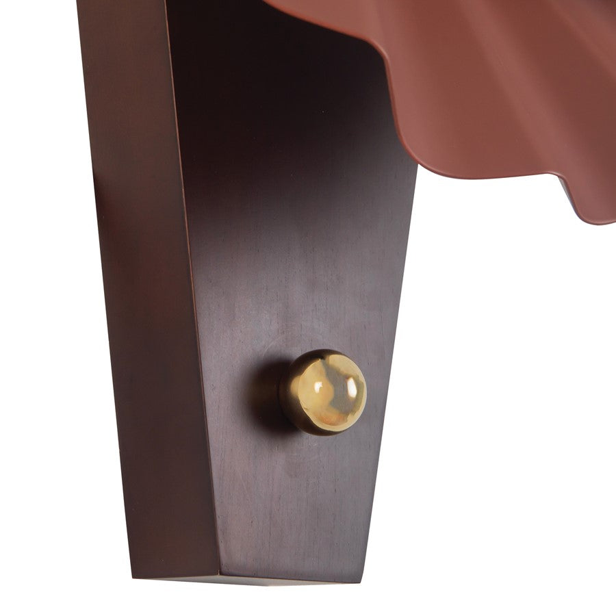 Kuzco Furrow 12" Red Wall Sconce, Burgundy
