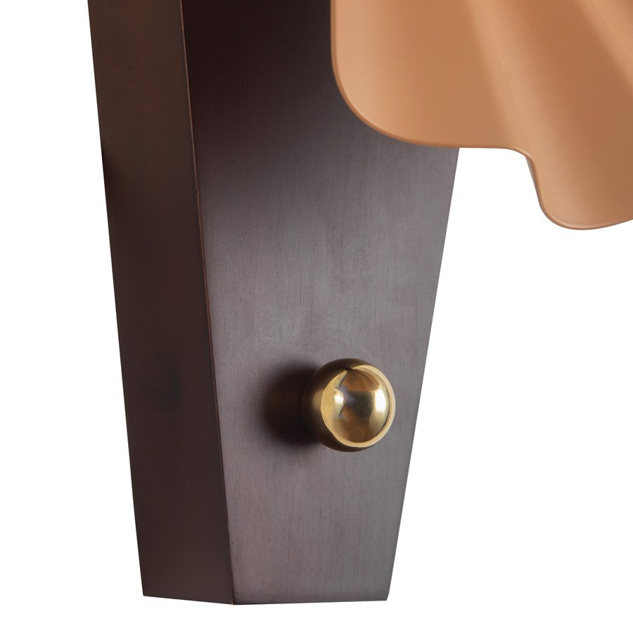 Kuzco Furrow 12" Red Wall Sconce, Peach